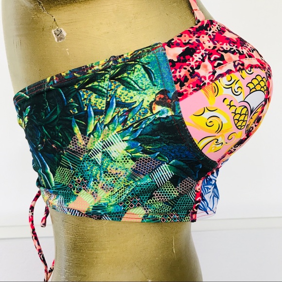 NWT 80s Inspired TROPICAL Status Print BIKINI L - Picture 9 of 16